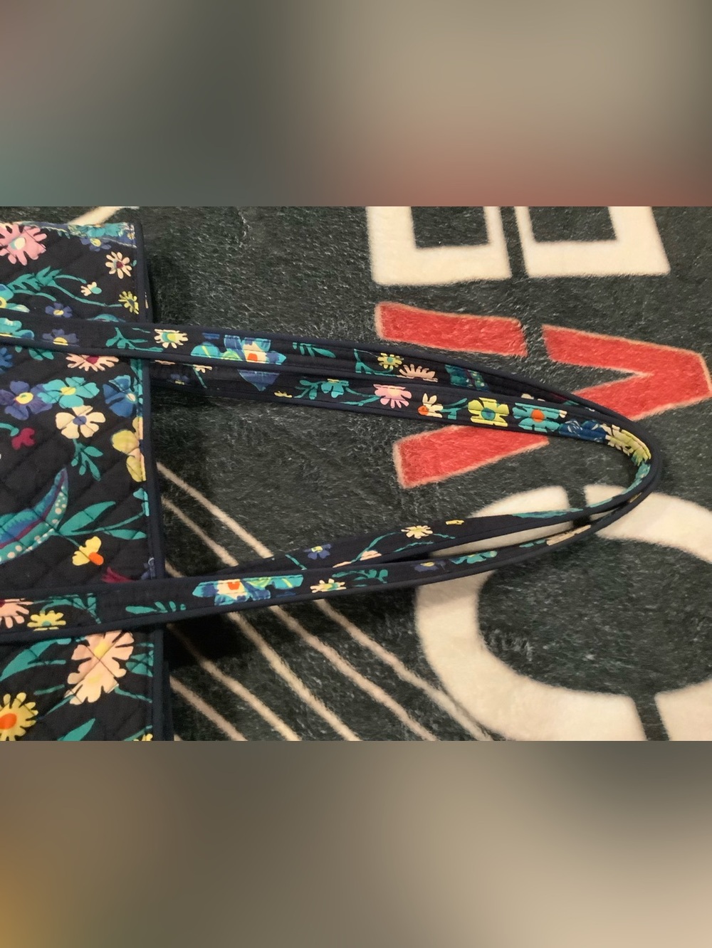 Vera Bradley Navy Floral Tote - Picture 2 of 5